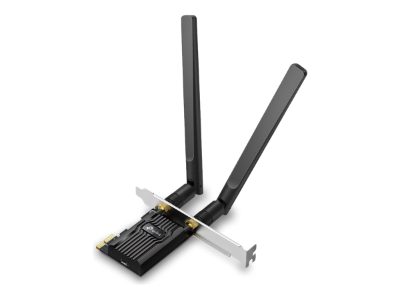 TP-LINK AX900 Wi-Fi 6 Bluetooth PCIe Adapter, Archer TX10E, 802.11ax, MU-MiMO Yes, no PoE, Antenna type Two High Gain Dual-Band Antennas