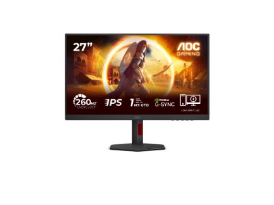 AOC 27G4ZR, 27 ", Fast IPS, FHD, 16:9, 240 Hz, 1 ms, 1920 x 1080 pixels, 350 cd/m², HDMI ports quantity 2, Black