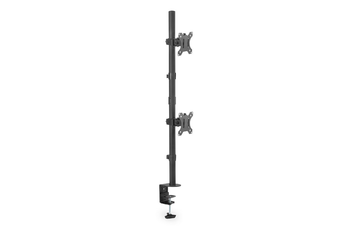 Digitus Desk Mount, DA-90438, Adjustable Height, Rotate, Tilt, Swivel, 17-32 ", Maximum weight (capacity) 2x8 kg, Black