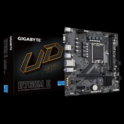 Gigabyte B760M E, Processor family Intel, Processor socket LGA1700, DDR5, Supported hard disk drive interfaces M.2, SATA, Number of SATA connectors 4