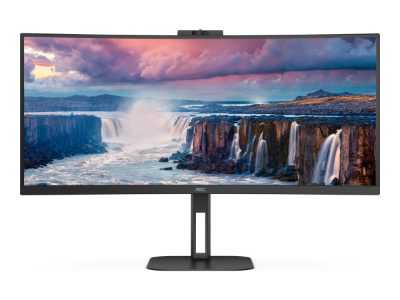 CU34V5CW/BK, 34 ", VA, 21:9, 100 Hz, 4 ms, 3440 x 1440 pixels, HDMI ports quantity 1