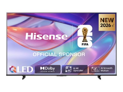 Hisense Hi-QLED TV, 65E7S, 65, Smart TV, VIDAA Smart OS, UHD, Black