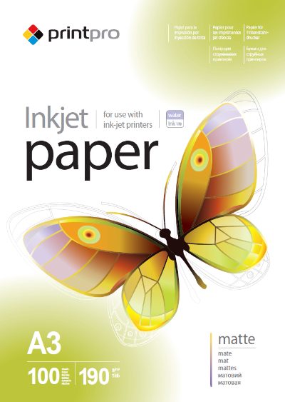ColorWay PrintPro Photo Paper, 100 sheets, Matte, 190 g/m², A3