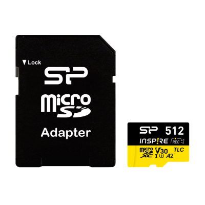 Silicon Power Inspire, 512 GB, microSDXC, Flash memory class C10, UHS-I U3, V30