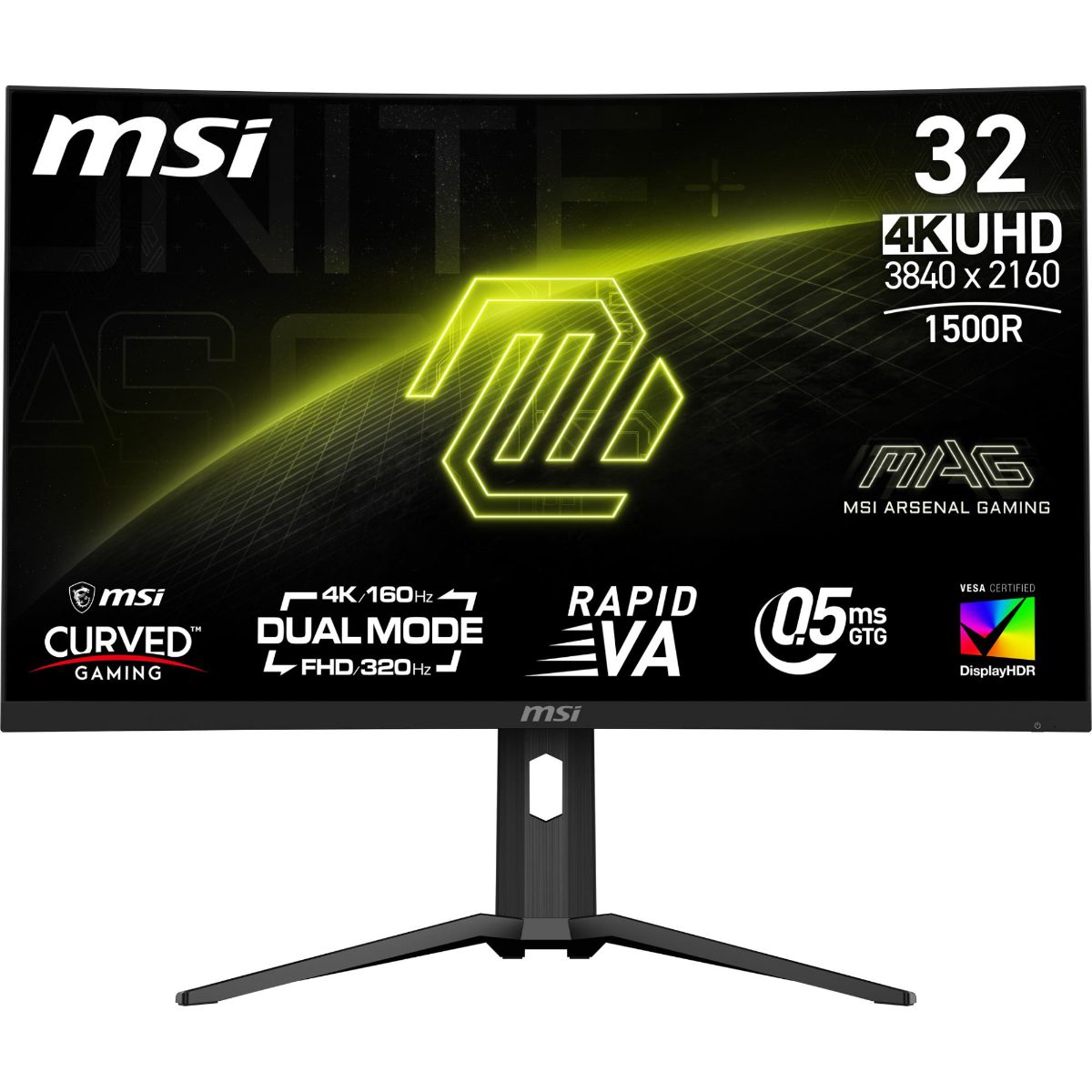 LCD Monitor, MSI, MAG 321CUPDF, 31.5", Gaming/Curved/4K, Panel VA, 3840x2160, 16:9, 160 Hz, 0.5 ms, MAG321CUPDF