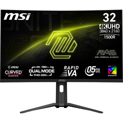 LCD Monitor, MSI, MAG 321CUPDF, 31.5", Gaming/Curved/4K, Panel VA, 3840x2160, 16:9, 160 Hz, 0.5 ms, MAG321CUPDF