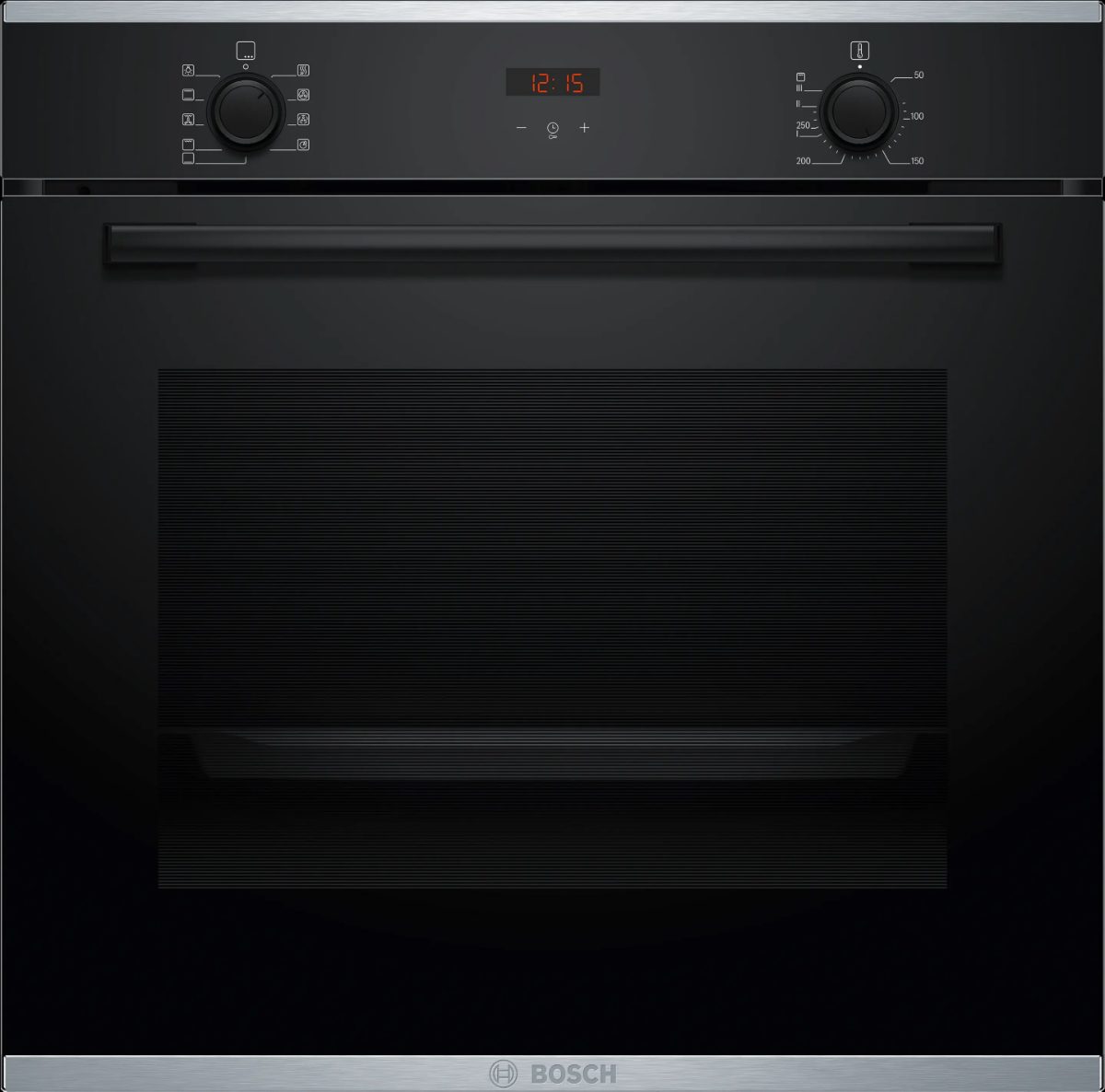 Bosch Oven, HBA2340B0, 71 L, Electric, Hydrolytic, Knobs, Convection, Height 59.5 cm, Width 59.4 cm, Black