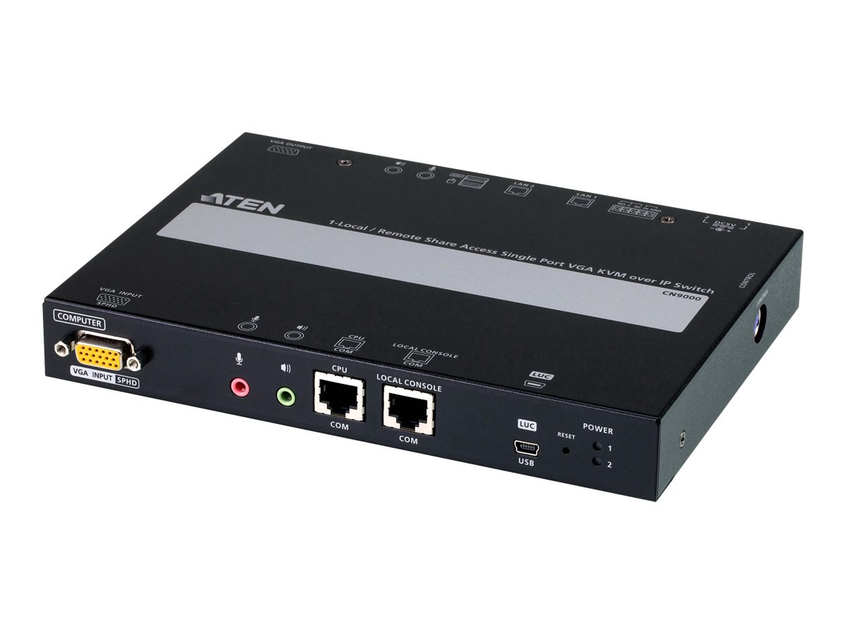 1-Local/Remote Share Access Single Port VGA KVM over IP Switch, CN9000, Warranty 24 month(s)