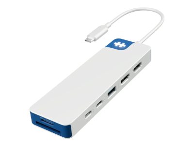 Hyper HyperDrive Flex 9 Port Dual 4K HDMI Dock, White/Blue, HD4103BUGL, HDMI ports quantity 2