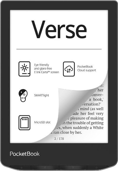 E-Reader, POCKETBOOK, Verse, 6", 1024x758, 1xUSB-C, Micro SD, Wireless LAN, Grey, PB629-M-WW