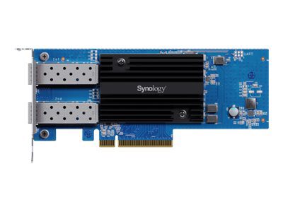 Synology E25G30-F2 Dual-port 25GbE SFP28 add-in card designed to accelerate bandwidth-intensive workflows, Synology E25G30-F2, 25 GT/s, PCIe 3.0 x8