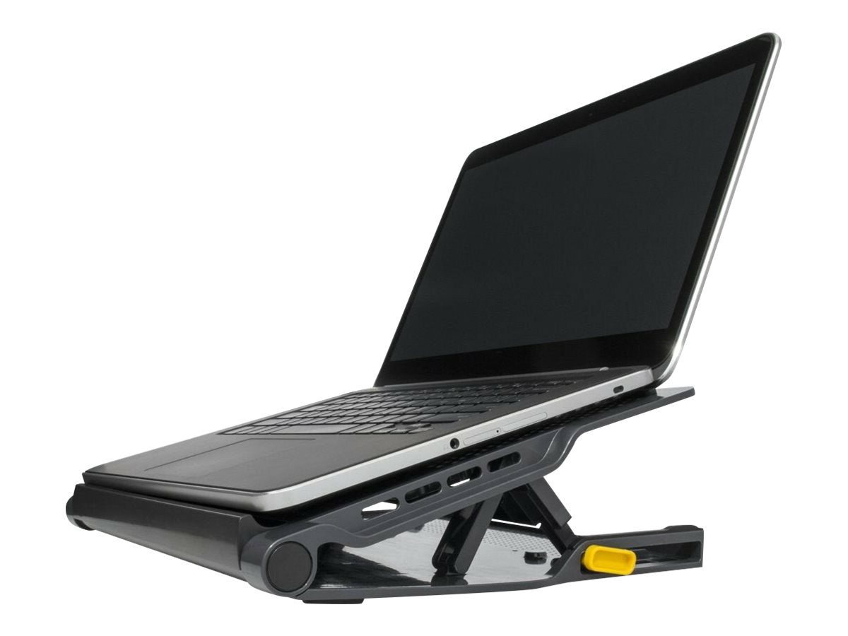 Targus Stand, Chill Mat with 4 USB-A Port Hub - for up to 16-inch Laptops, Black/Grey