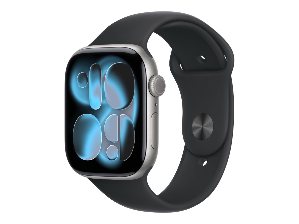 Apple Watch Series 11 GPS + Cellular 46mm Space Grey Aluminium Case with Black Sport Band - M/L, Apple