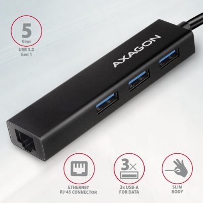 AXAGON SuperSpeed USB-C hub with gigabit LAN, HMC-GL3A