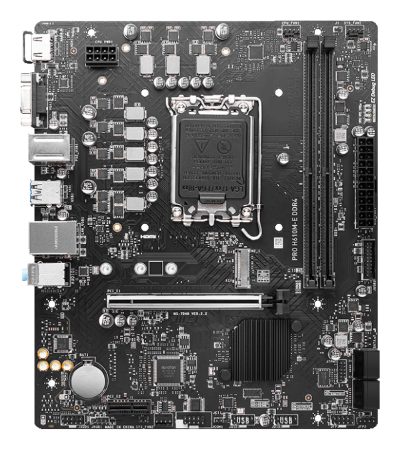 Mainboard, MSI, Intel H610, LGA1700, MicroATX, Memory DDR4, Memory slots 2, 1xPCI-Express 1x, 1xPCI-Express 16x, 1xM.2, 1x15pin D-sub, 1xHDMI, 4xUSB 2.0, 2xUSB 3.2, 1xPS/2, 1xRJ45, 3xAudio port, PROH610M-EDDR4