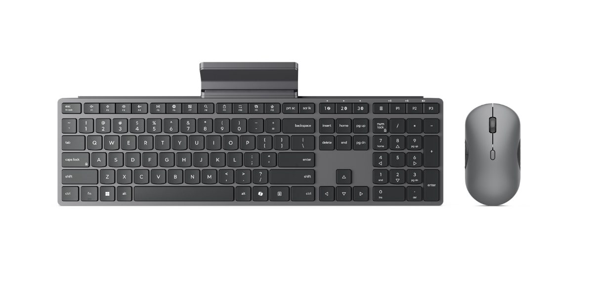 700 Modern Multi-Device, Keyboard and Mouse Set, Wireless, Mouse included, Bluetooth, US, Luna Grey