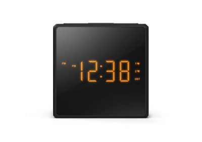 PHILIPS radio pulkstenis ar USB, melns