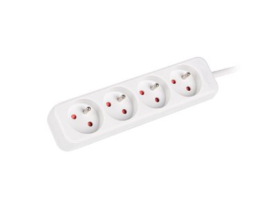 Cable Power Strip 4X French Outlets Quality-Grade Copper, 1.5 m, PS0-04E-0150-W