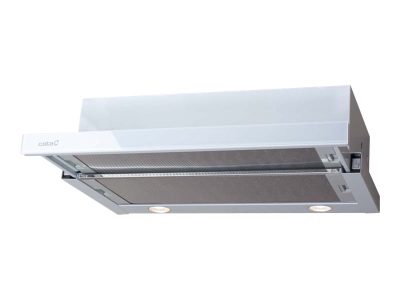 Hood, TF 2003 600 GWH, Telescopic, Energy efficiency class C, Width 60 cm, 390 m³/h, Mechanical control, LED, White Glass