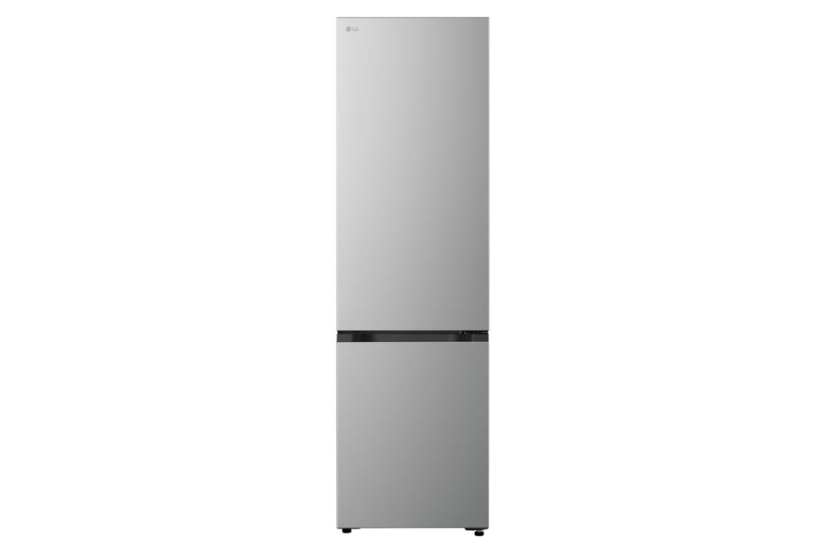 LG Refrigerator, GBBSJ10EPY, Energy efficiency class E, Free standing, Combi, Height 186 cm, No Frost system, Fridge net capacity 220 L, Freezer net capacity 113 L, Display, 35 dB, Prime Silver