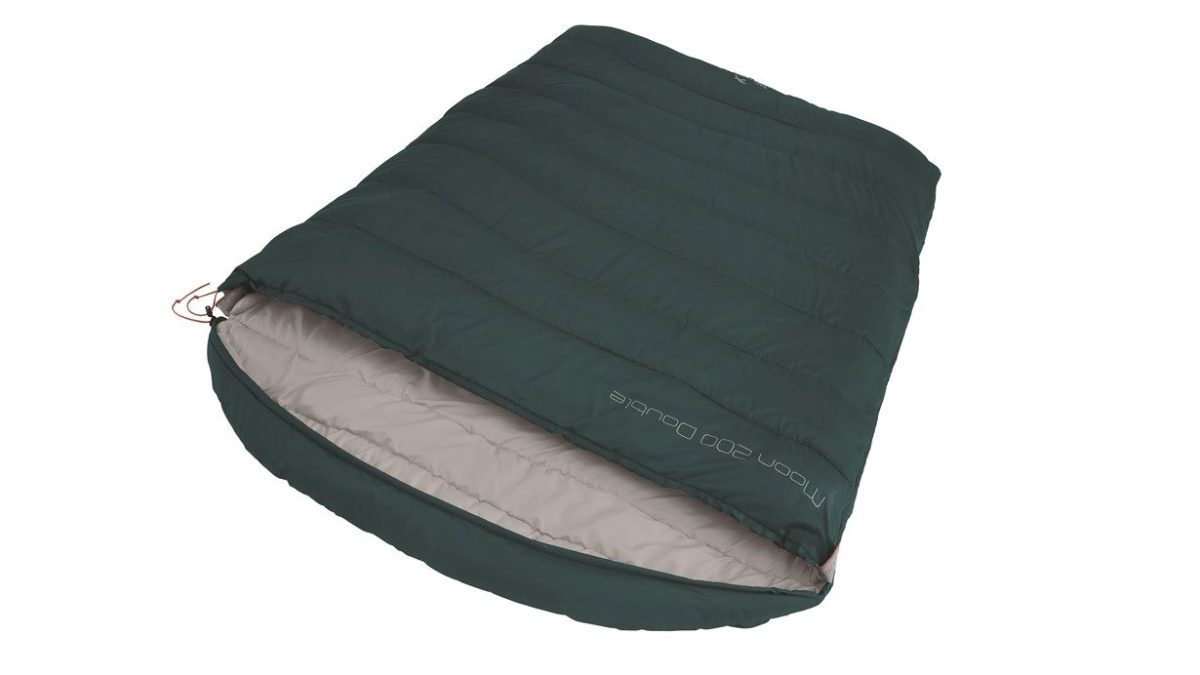 Moon 200 Double, Sleeping Bag, 220 x 150 cm, 2 way open - auto lock, L-shape, Teal