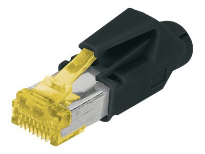 A-MO6A 8/8 HRS, AT 6A modular RJ45 Plug, Hirose TM31 8P8C, shielded, for round cable, incl. hood