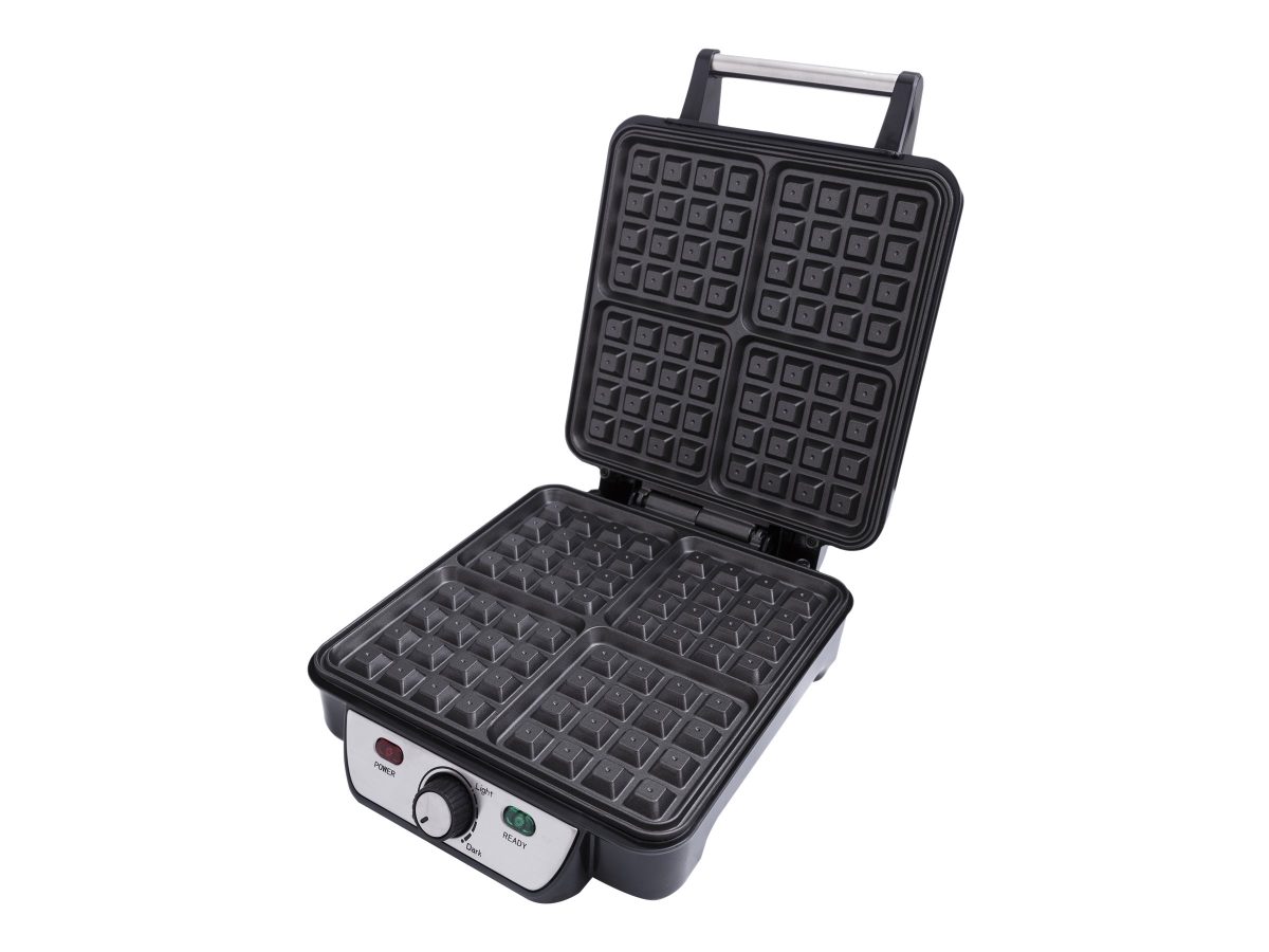Waffle maker, CR 3025, 1150 W, Number of pastry 4, Belgium, Black/Stainless steel