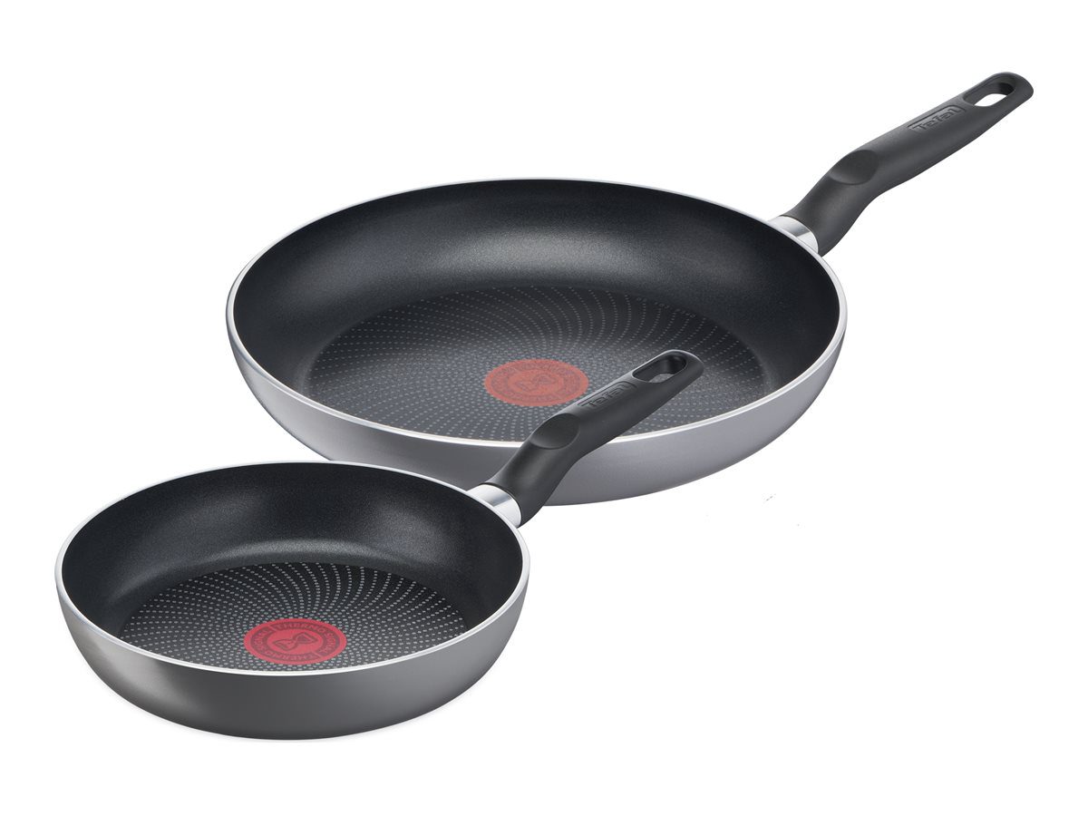 Pan, C2739053 Super Start Set of 2, Frying, Diameter 20 / 26 cm, Suitable for induction hob, Fixed handle, Gray - Hippo