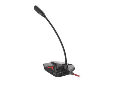 Gaming microphone, Radium 100, Black and red, USB 2.0