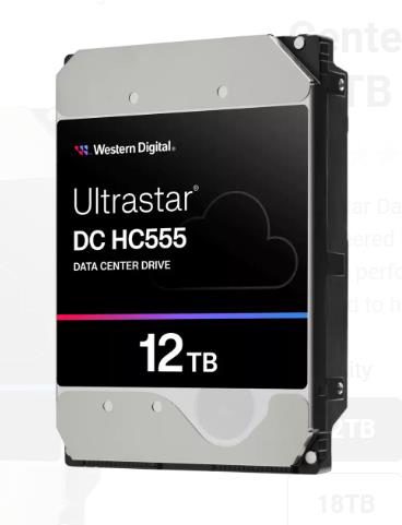 HDD, WESTERN DIGITAL ULTRASTAR, Ultrastar DC HC555, 12TB, 512 MB, 7200 rpm, 3,5", 0B48720