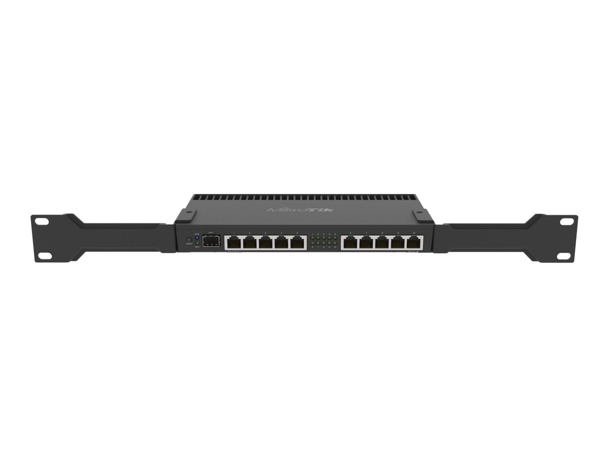 Mikrotik Wired Ethernet Router RB4011iGS+RM, Quad-core 1.4Ghz CPU, 1GB RAM, 512 MB, 1xSFP+, 1xSerial console port, PCB Temperature and Voltage Monitor, IP20, Cage and Desktop Case with Rack Ears, RouterOS L5, MikroTik, Enthernet Router, RB4011iGS+RM, No Wi-Fi, 10/100/1000 Mbit/s, Ethernet LAN (RJ-45) ports 10, Mesh Support No, MU-MiMO No, No mobile broadband, Antenna type No antenna, 12 month(s)