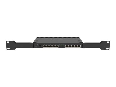 Mikrotik Wired Ethernet Router RB4011iGS+RM, Quad-core 1.4Ghz CPU, 1GB RAM, 512 MB, 1xSFP+, 1xSerial console port, PCB Temperature and Voltage Monitor, IP20, Cage and Desktop Case with Rack Ears, RouterOS L5, MikroTik, Enthernet Router, RB4011iGS+RM, No Wi-Fi, 10/100/1000 Mbit/s, Ethernet LAN (RJ-45) ports 10, Mesh Support No, MU-MiMO No, No mobile broadband, Antenna type No antenna, 12 month(s)