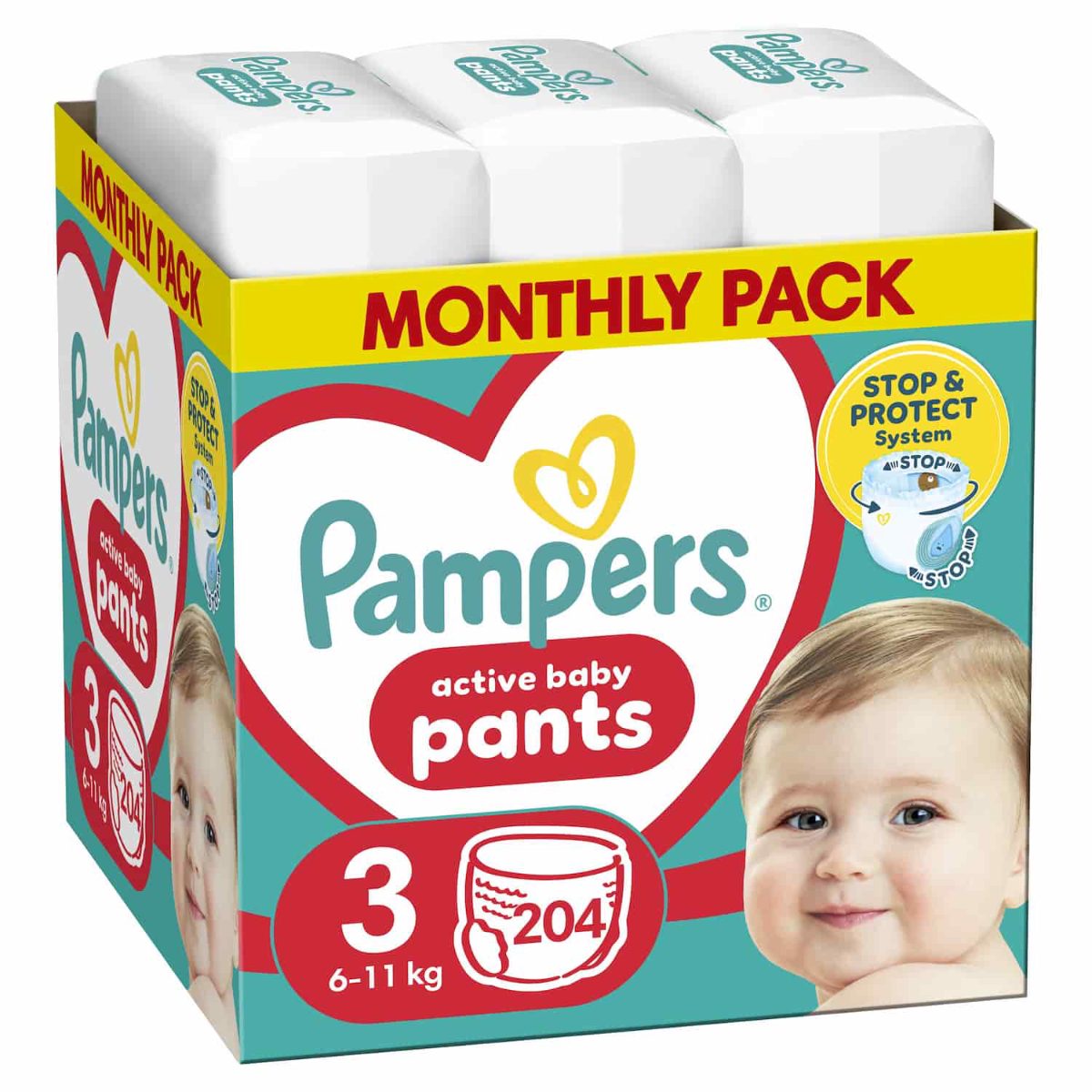 Pampers Pants autiņbiksītes, 3. izmērs, 204 gab.