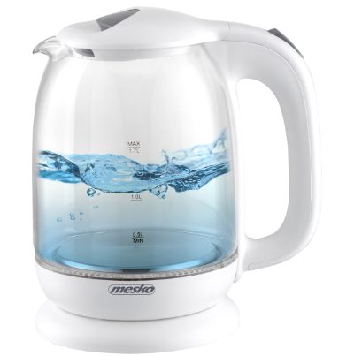 Kettle, MS 1302w, Electric, 2200 W, 1.7 L, Glass, 360° rotational base, White