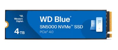 SSD, SANDISK, Blue SN5000, 4TB, M.2, NVMe, Write speed 5000 MBytes/sec, Read speed 5500 MBytes/sec, 2.38mm, TBW 1200 TB, WDS400T4B0E