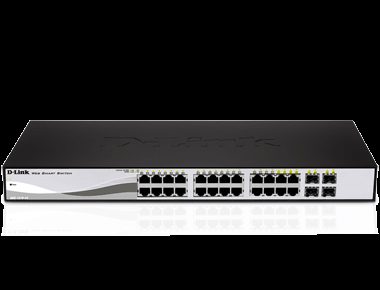 D-LINK DGS-1210-20, Gigabit Smart Switch with 16 10/100/1000Base-T ports and 4 Gigabit MiniGBIC (SFP) ports, 802.3x Flow Control, 802.3ad Link Aggregation, 802.1Q VLAN, 802.1p Priority Queues, Port mirroring,, Jumbo Frame support, 802.1D STP, ACL, LLDP, Cable Diagnostics, Auto Surveillance VLAN, Auto Voice VLAN,, D-Link, Managed L2, Desktop, 24 month(s)