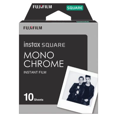 Instax Square Monochrome (10pl) Instant Film, 86 x 72 mm, Image area: 62 × 62 mm, Quantity 10