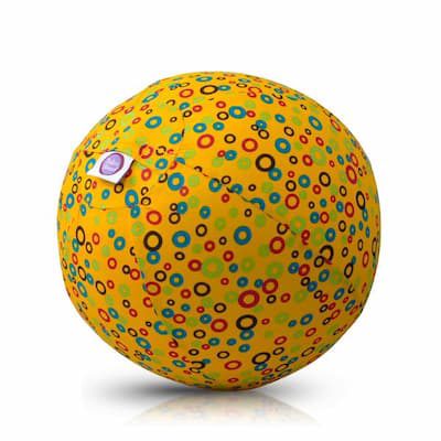 Bubabloon lateksa balons ar auduma pārvalku, Circles Yellow