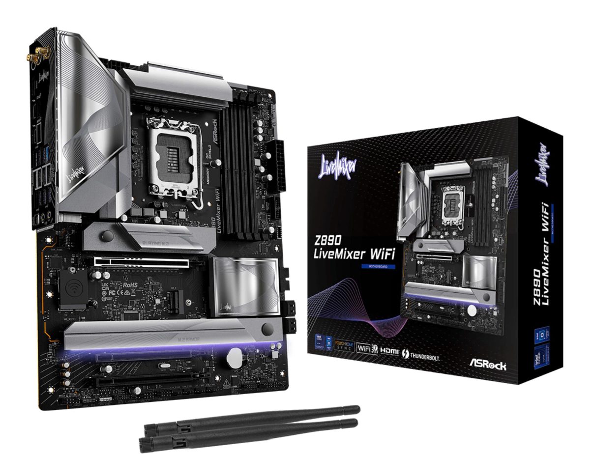 Mainboard, ASROCK, Intel Z890, LGA 1851 (Socket V1), ATX, RAM DDR5-SDRAM, 4xSlots, Wi-Fi Yes, Bluetooth Yes, Z890LIVEMIXERWIFI