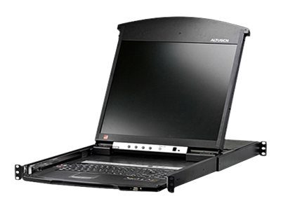 1-Local/Remote Share Access 8-Port Cat 5 Dual Rail 17" LCD KVM over IP Switch with Daisy-Chain Port, KL1508AIMA-AG