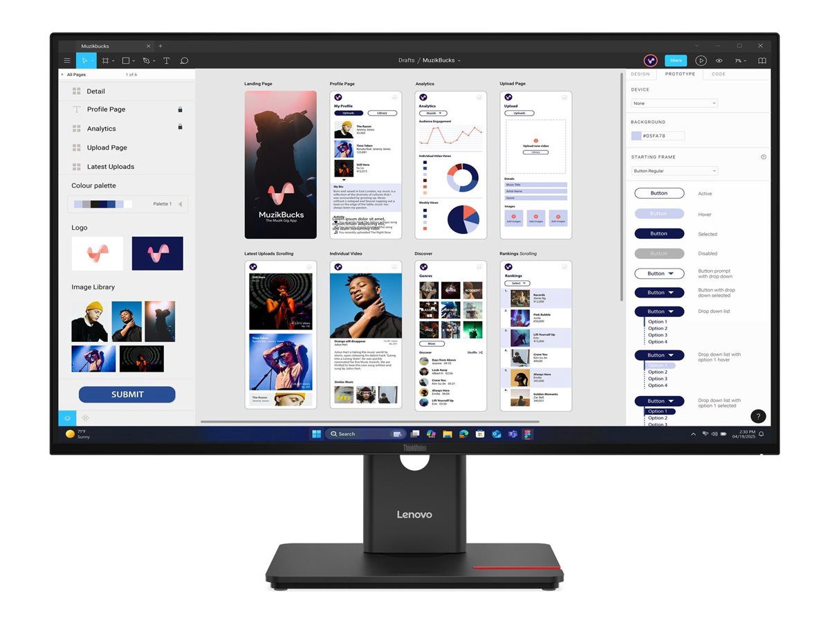 ThinkVision T32UD-40, 31.5 ", IPS, 16:9, 60 Hz, 4 ms, 3840 x 2160 pixels, 350 cd/m², HDMI ports quantity 1, Eclipse Black, Warranty 36 month(s)