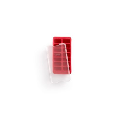 LEKUE ledus kubiņu veidne taisnstūra ar vāciņu, red