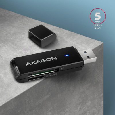 AXAGON Slim super-speed USB 3.2 Gen 1 card reader with a direct USB-A connector, CRE-S2N