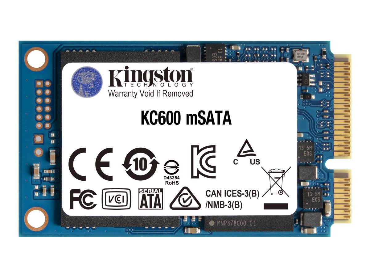 KC600, 512 GB, Solid-state drive interface mSATA, Read speed 550 MB/s, Write speed 520 MB/s