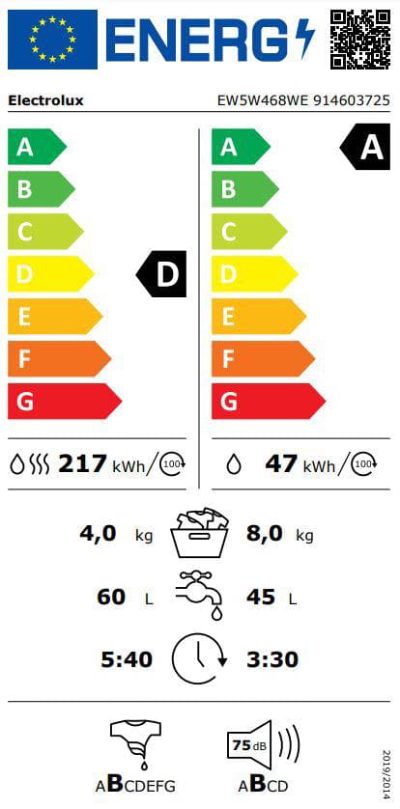 Electrolux veļas mašīna ar žāvētāju (front.ielāde), 8 kg