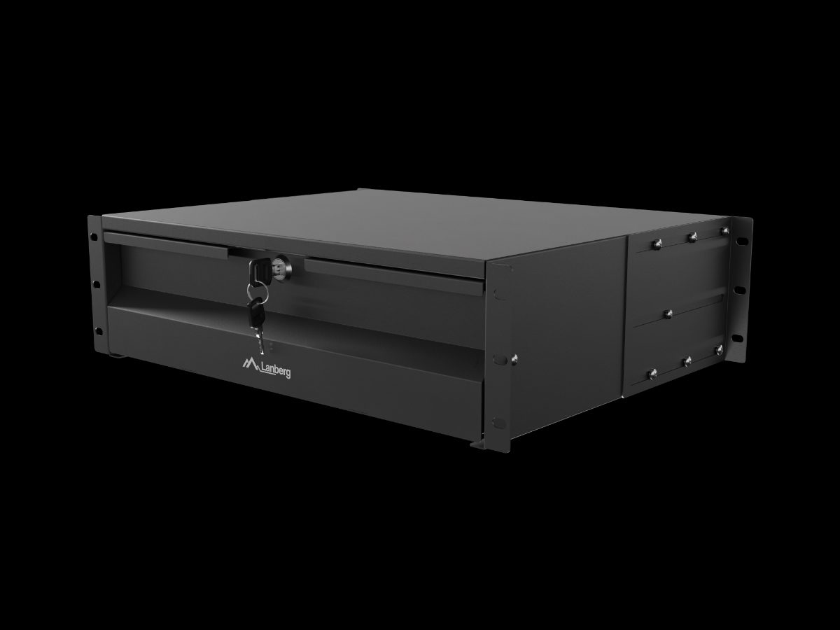 Lanberg 19" Drawer 3U/483x360 mm max load capacity up to 90 kg  4 point assembly, Black, Lanberg