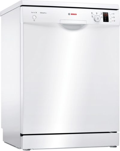 Bosch Dishwasher, SMS25AW05E, Free standing, Width 60 cm, Number of place settings 12, Number of programs 5, Energy efficiency class E, Display, AquaStop function, White