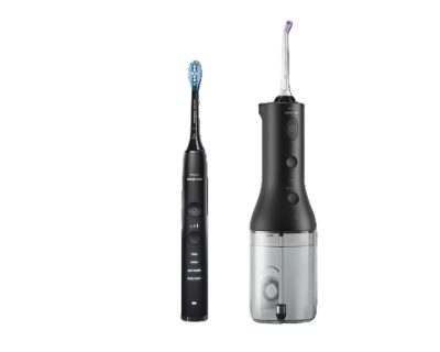 Philips Sonicare Cordless Power Flosser DiamondClean 9000 mutes dobuma irrigators, melns