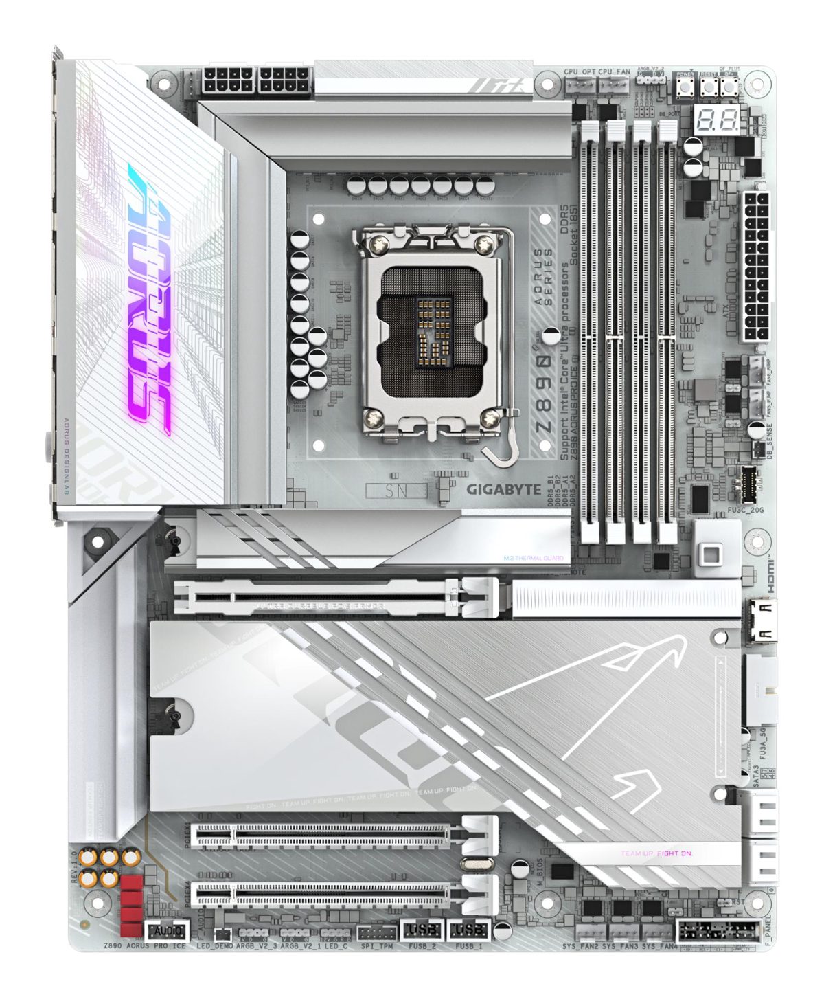 Mainboard, GIGABYTE, Intel Z890, LGA1851, ATX, Memory DDR5, Memory slots 4, 1xPCI-Express 4.0 1x, 1xPCI-Express 4.0 4x, 1xPCI-Express 5.0 16x, 5xM.2, 4xUSB 2.0, 6xUSB 3.2, 2xUSB-C w/Thunderbolt, 1xOptical S/PDIF, 1xRJ45, 2xAudio port, Z890AORUSPROICE