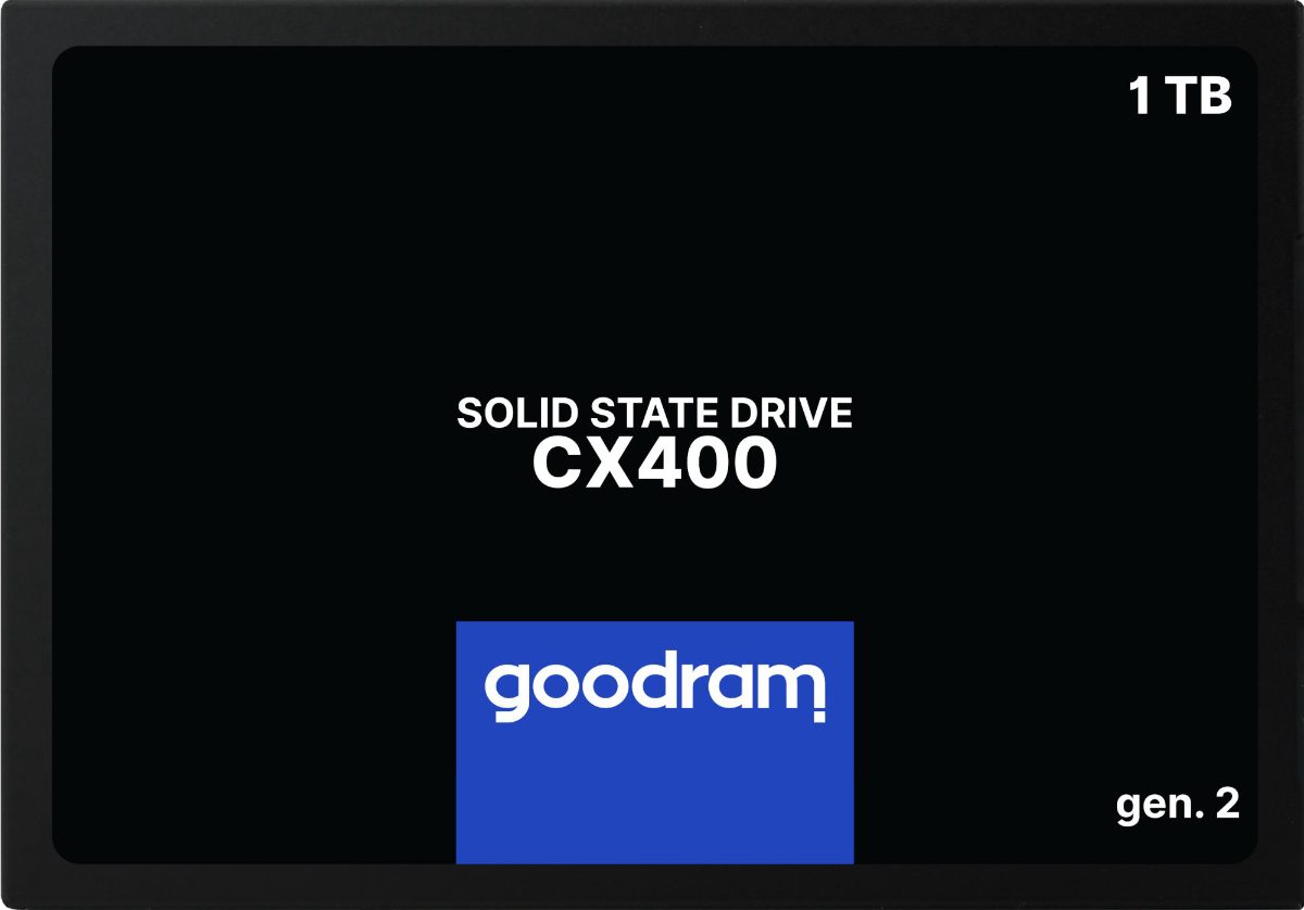 SSD, GOODRAM, CX400 GEN.2, 1TB, SATA, 3D TLC, Write speed 500 MBytes/sec, Read speed 550 MBytes/sec, 2,5", TBW 720 TB, MTBF 2000000 hours, SSDPR-CX400-01T-G2
